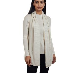 Neiman Marcus Small Cashmere Cardigan Vest Lagenlook Cozy Layering Minimal